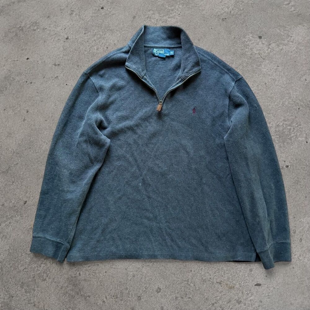 Vintage 1990’s Polo Ralph Lauren Quarter Zip Gray Mens Size XL